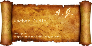 Ascher Judit névjegykártya
